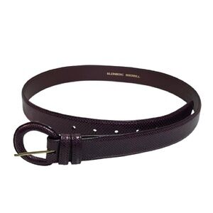 Vintage Kleinberg Sherrill 1" Wide Burgundy Lizard Belt Size M
